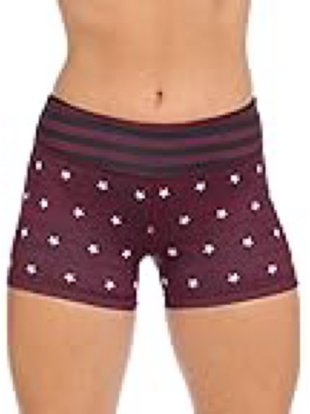 IAB Star-Print Athletic no ride lifting shorts with Striped Waistband-2 pairs XS
